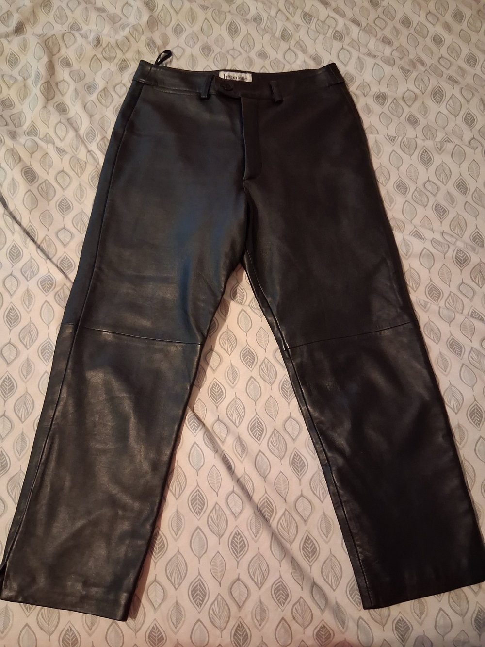 bagatelle Black Authentic Leather Straight-Leg Pants